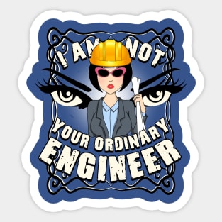 'Not Your Ordinary Engineer' Logo Design Sticker